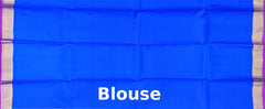 Royal Blue Kanchipuram Silk Saree with Plain Design - Majestic Simplicity