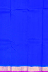 Royal Blue Kanchipuram Silk Saree with Plain Design - Majestic Simplicity