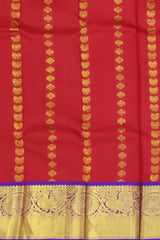 Vibrant Orange Kanchipuram Silk Saree with Gandaberunda & Bhutta Motifs - Mythical Grandeur