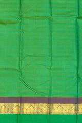 Earthy Green & Brown Dual Tone Kanchipuram Silk Saree - Organic Elegance