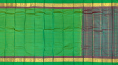 Earthy Green & Brown Dual Tone Kanchipuram Silk Saree - Organic Elegance