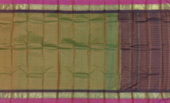 Forest Green Kanchipuram Silk Saree with Multi-Color Accents - A Tapestry of Hues