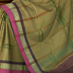 Forest Green Kanchipuram Silk Saree with Multi-Color Accents - A Tapestry of Hues
