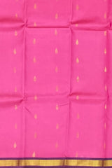 Lotus Pink Kanchipuram Silk Saree with Elegant Bhuttas - Graceful Bloom