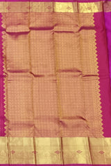 Reddish Pink Kanchipuram Silk Saree with Annam Chakram Bhutta Jaquard - Auspicious Grandeur