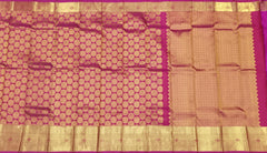 Reddish Pink Kanchipuram Silk Saree with Annam Chakram Bhutta Jaquard - Auspicious Grandeur