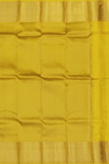 Luminous Mango Yellow Kanchipuram Silk Saree with Delicate Small Bhuttas - Golden Glow