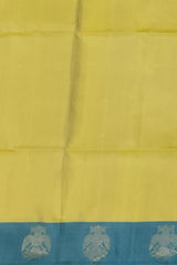 Golden Yellow Kanchipuram Silk Saree with Gandaberunda Border & Small Bhuttas - Sacred Splendor