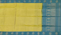 Golden Yellow Kanchipuram Silk Saree with Gandaberunda Border & Small Bhuttas - Sacred Splendor