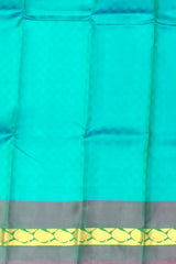 Sea Green Jacquard Kanchipuram Silk Saree with Single Side Border
