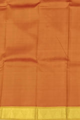 Sunset Orange Kanchipuram Silk Saree with Mustard Yellow Border
