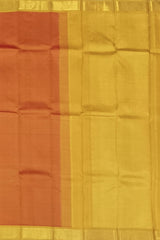 Sunset Orange Kanchipuram Silk Saree with Mustard Yellow Border