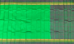Light Green Kanchipuram Silk Saree with Pink and Green Dual-Tone Border