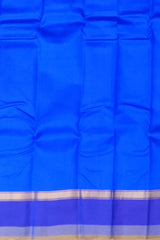 Bright Blue Kanchipuram Silk Saree with Dark Blue Border
