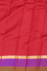Brick Red Kanchipuram Silk Saree with Purple Border