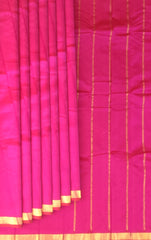 Rani Pink Kanchipuram Silk Saree with Self Border