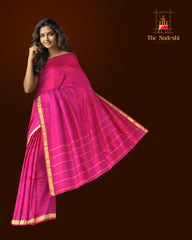 Rani Pink Kanchipuram Silk Saree with Self Border