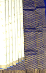 Pastel Lavender Kanchipuram Silk Saree with Silver Zari Border and Pallu