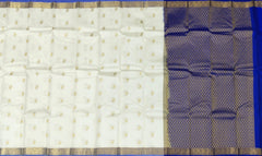 Pastel Lavender Kanchipuram Silk Saree with Silver Zari Border and Pallu