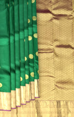 Dark Green & Purple Chakram Butta Kanchipuram Silk Saree