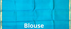 Peach & Light Blue Small Butta Kanchipuram Silk Saree