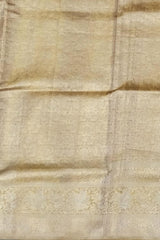 Beige Self Brocade Kanchipuram Silk Saree
