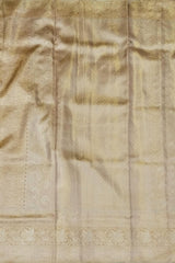 Beige Self Brocade Kanchipuram Silk Saree