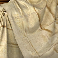 Beige Self Brocade Kanchipuram Silk Saree