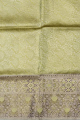 Elachi Green & Purple Brocade Meenakari Kanchipuram Silk Saree