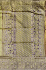 Elachi Green & Purple Brocade Meenakari Kanchipuram Silk Saree