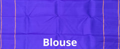 Pista Green & Royal Blue Plain Kanchipuram Silk Saree
