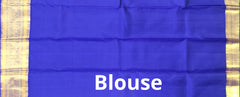 Light Yellow & Royal Blue Big Butta Kanchipuram Silk Saree