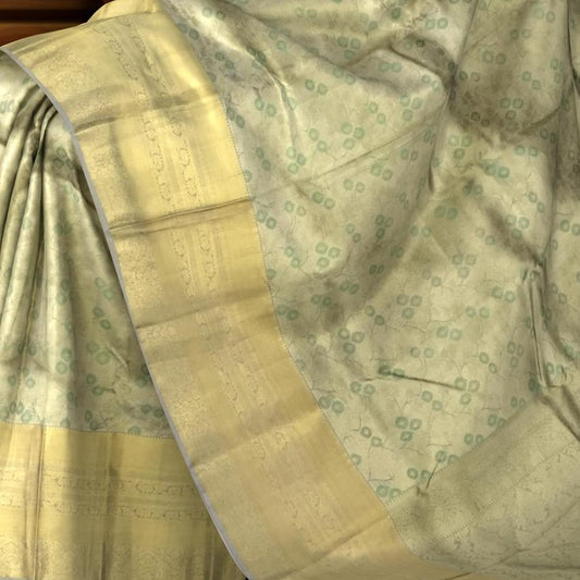 Light Green Self Jacquard Kanchipuram Silk Saree