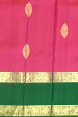 Peach & Pink Butta Kanchipuram Silk Saree