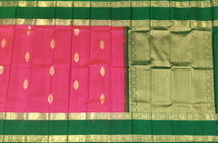 Peach & Pink Butta Kanchipuram Silk Saree