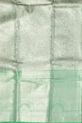 Light Green Self Jacquard Silver Zari Kanchipuram Silk Saree