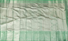 Light Green Self Jacquard Silver Zari Kanchipuram Silk Saree