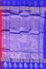 Red with Purple & Blue Butta Kanchipuram Silk Saree
