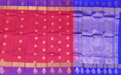 Red with Purple & Blue Butta Kanchipuram Silk Saree