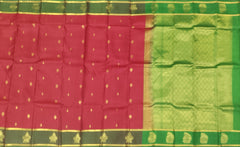 Red & Green Butta Kanchipuram Silk Saree