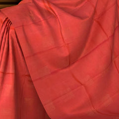 Tomato Red Self Butta Kanchipuram Silk Saree
