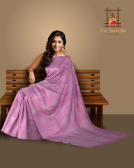 Light Pink Self Square Butta Kanchipuram Silk Saree