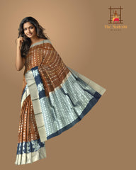 Brown & Black Vertical Zari Design Kanchipuram Silk Saree