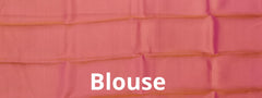 Rama Green Borderless Tomato Pink Pallu Square Butta Kanchipuram Silk Saree