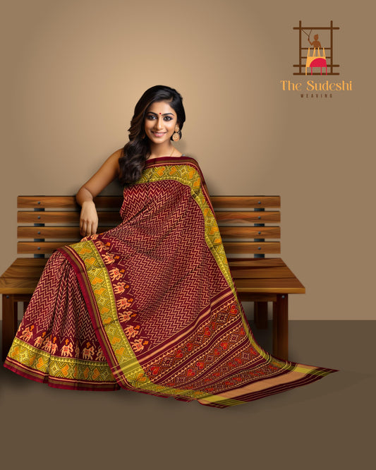 Coffee Maroon Rajkot Patola Saree