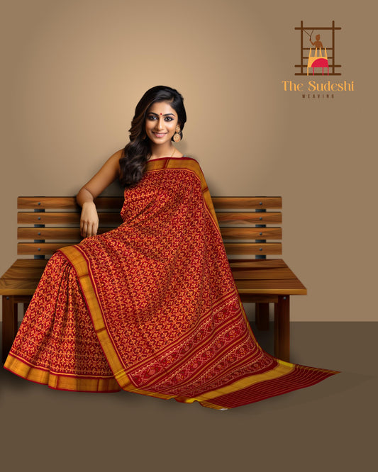 Red Rajkot Patola Saree