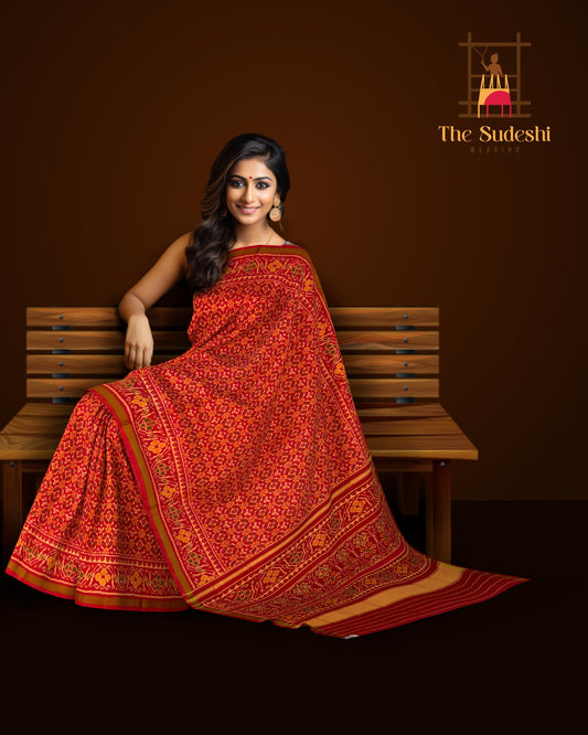 Gajri Red Regular Rajkot Patola Saree