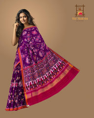 Wine Violet Semi Patan Saree