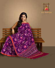 Wine Violet Semi Patan Saree