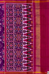 Wine Violet Semi Patan Saree